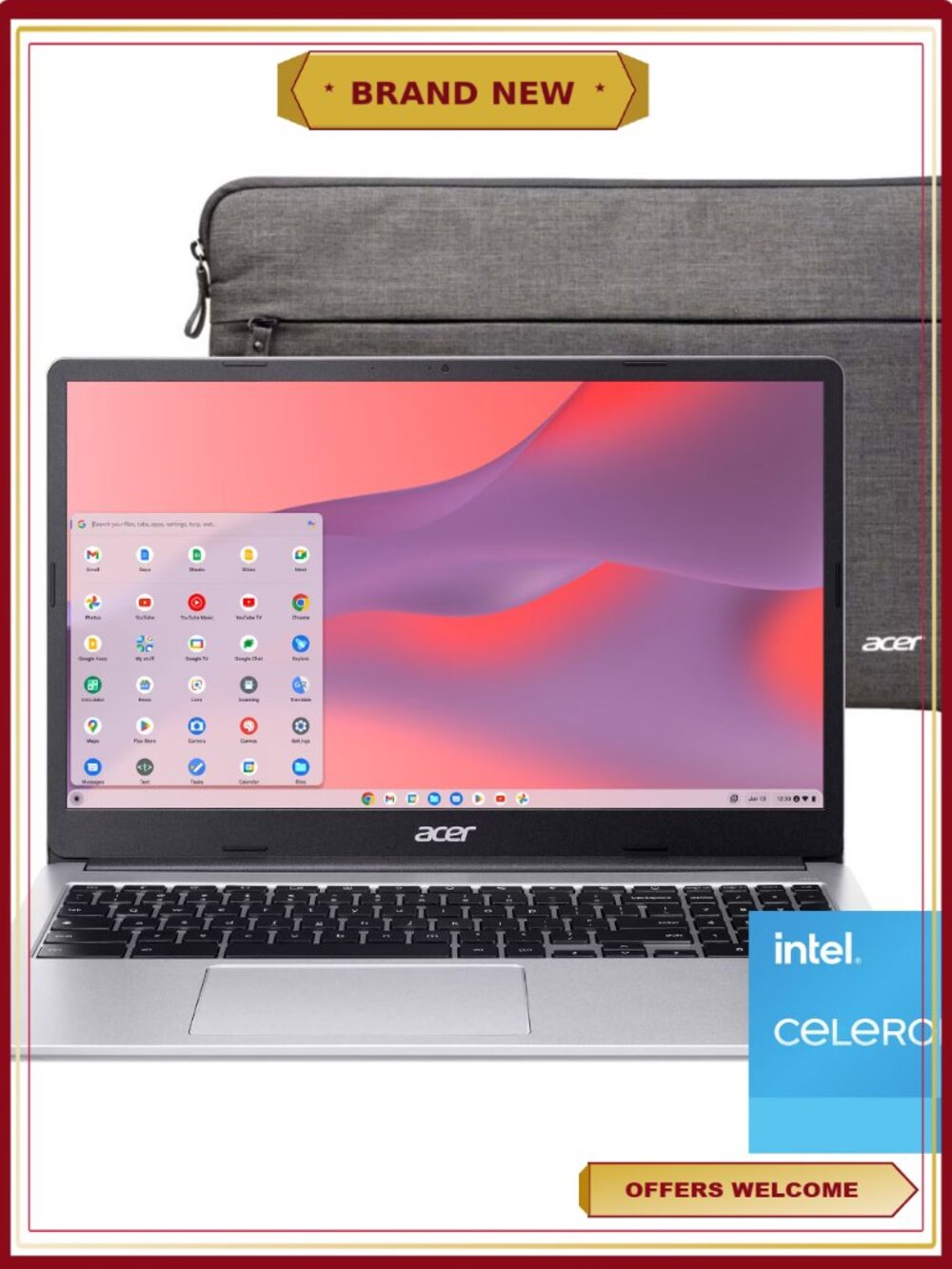 Acer Chromebook 315 15.6" Laptop Intel N4500 4GB RAM 64GB eMMC